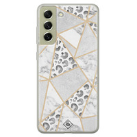 Casimoda Samsung Galaxy S21 FE siliconen hoesje - Stone & leopard print