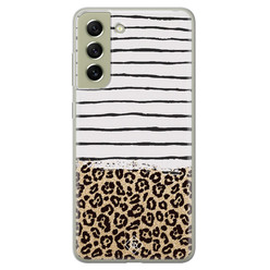 Casimoda Samsung Galaxy S21 FE siliconen hoesje - Leopard lines