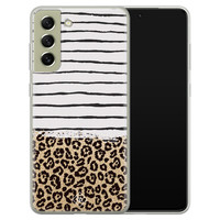 Casimoda Samsung Galaxy S21 FE siliconen hoesje - Leopard lines