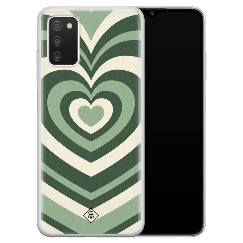 Casimoda Samsung Galaxy A03s siliconen hoesje - Marmer hart swirl