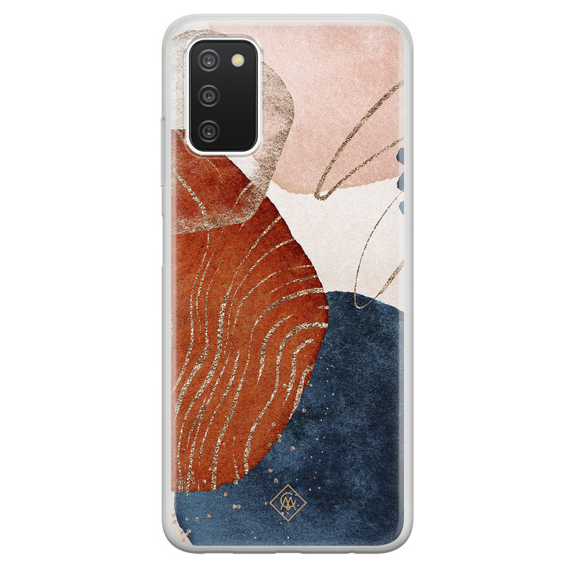 Casimoda Samsung Galaxy A03s siliconen hoesje - Abstract terracotta