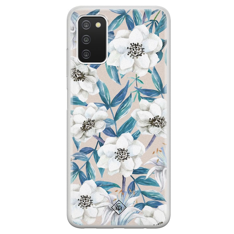 Casimoda Samsung Galaxy A03s siliconen hoesje - Touch of flowers