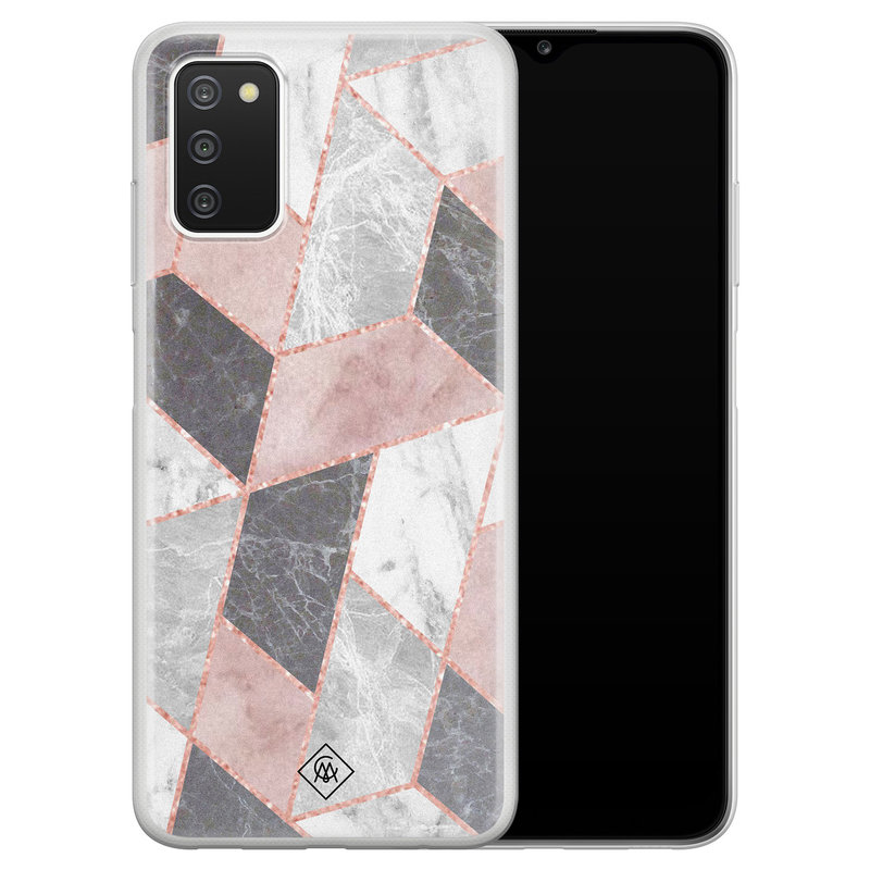 Casimoda Samsung Galaxy A03s siliconen hoesje - Stone grid