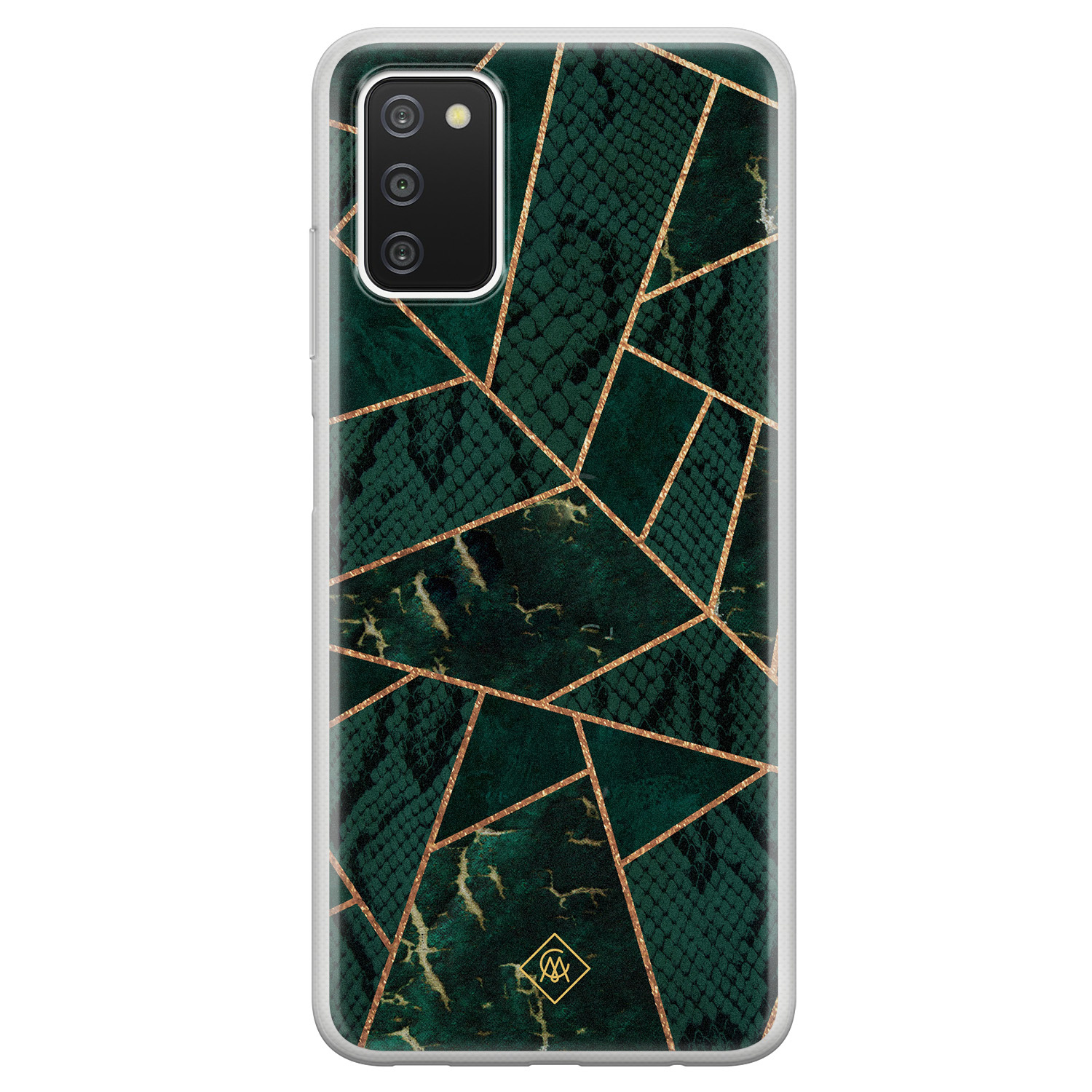 Samsung Galaxy A03s siliconen hoesje - Abstract groen