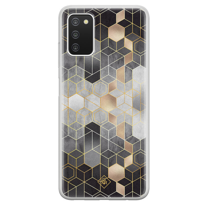 Casimoda Samsung Galaxy A03s siliconen hoesje - Grey cubes