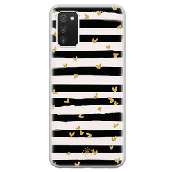 Casimoda Samsung Galaxy A03s siliconen hoesje - Hart streepjes