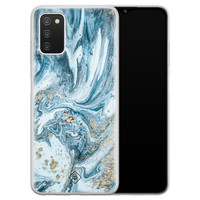 Casimoda Samsung Galaxy A03s siliconen hoesje - Marble sea