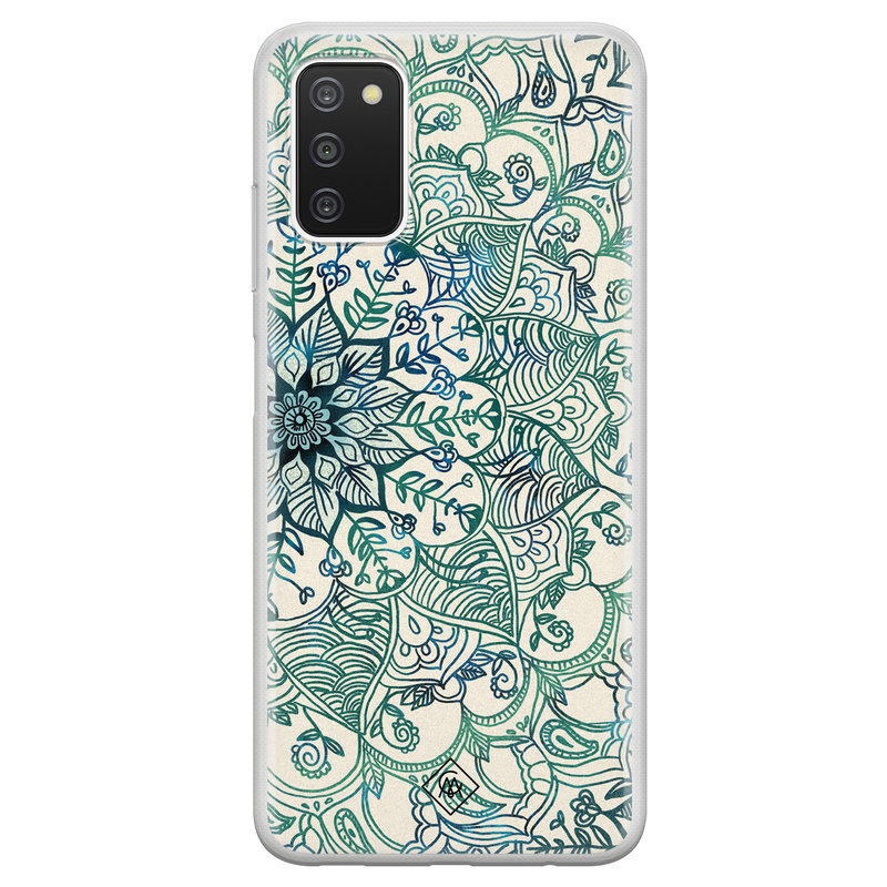 Casimoda Samsung Galaxy A03s siliconen hoesje - Mandala blauw