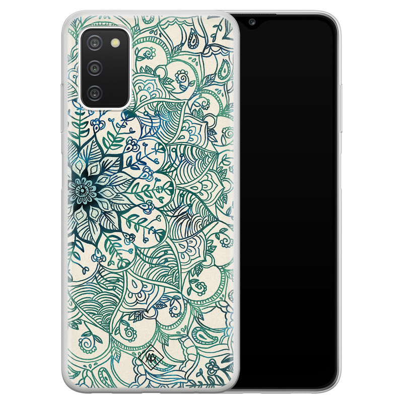 Casimoda Samsung Galaxy A03s siliconen hoesje - Mandala blauw