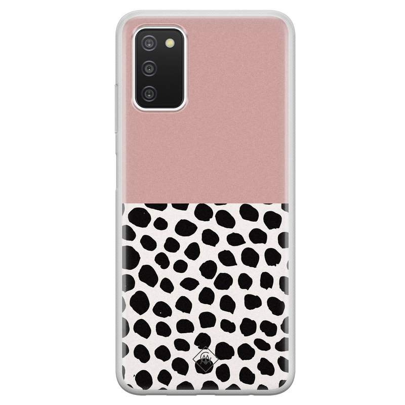 Casimoda Samsung Galaxy A03s siliconen hoesje - Pink dots