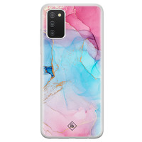 Casimoda Samsung Galaxy A03s siliconen hoesje - Marble colorbomb