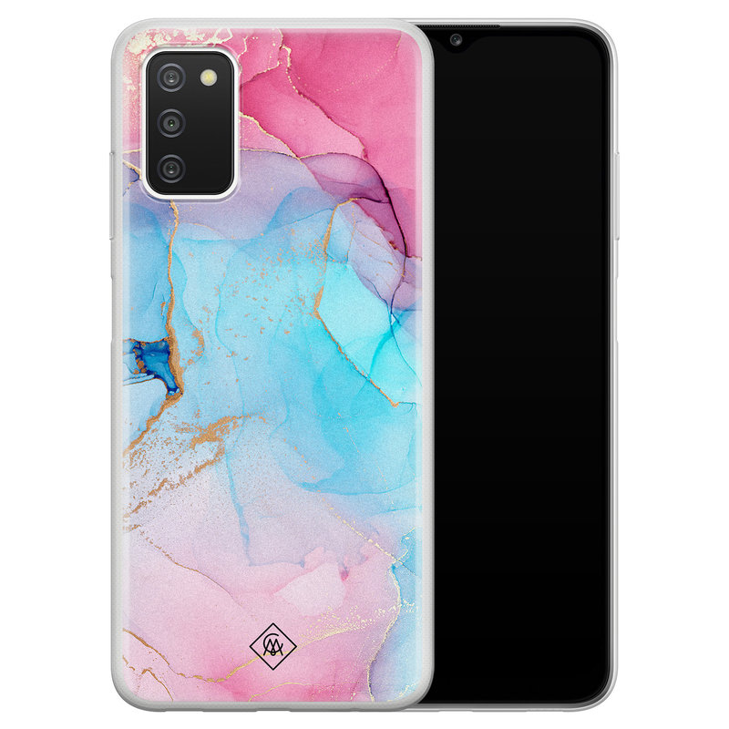 Casimoda Samsung Galaxy A03s siliconen hoesje - Marble colorbomb