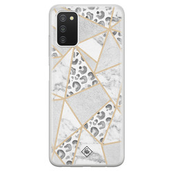 Casimoda Samsung Galaxy A03s siliconen hoesje - Stone & leopard print Casimoda Samsung Galaxy A03s siliconen hoesje - Stone & leopard print
