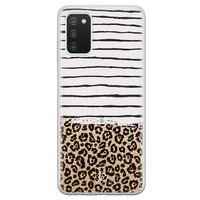 Casimoda Samsung Galaxy A03s siliconen hoesje - Leopard lines