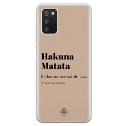 Casimoda Samsung Galaxy A03s siliconen hoesje - Hakuna matata Casimoda Samsung Galaxy A03s siliconen hoesje - Hakuna matata