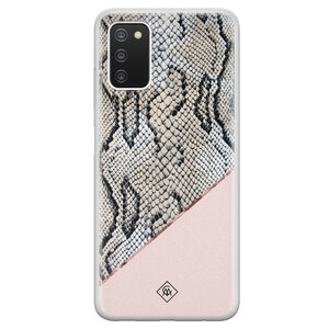 Casimoda Samsung Galaxy A03s siliconen hoesje - Snake print