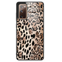 Casimoda Samsung Galaxy S20 FE glazen hardcase - Golden wildcat