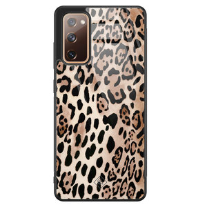Casimoda Samsung Galaxy S20 FE glazen hardcase - Golden wildcat