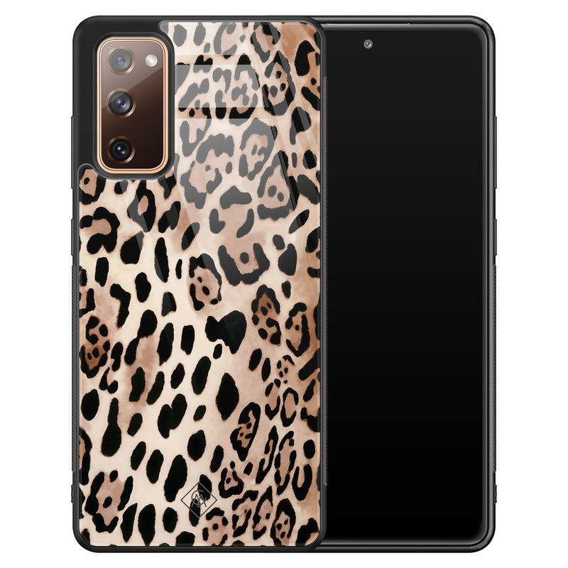 Casimoda Samsung Galaxy S20 FE glazen hardcase - Golden wildcat