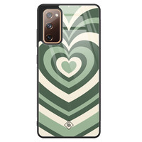 Casimoda Samsung Galaxy S20 FE glazen hardcase - Hart swirl groen