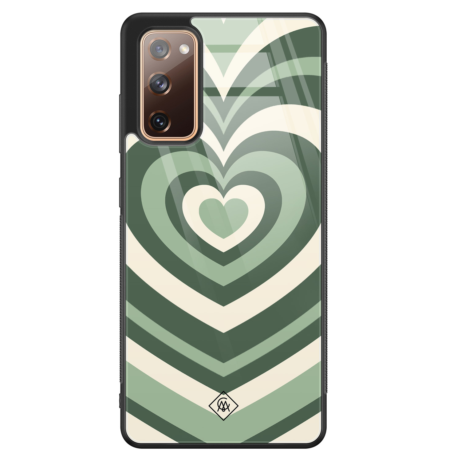 Samsung Galaxy S20 FE glazen hardcase Hart swirl groen