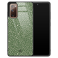 Casimoda Samsung Galaxy S20 FE glazen hardcase - Green dots