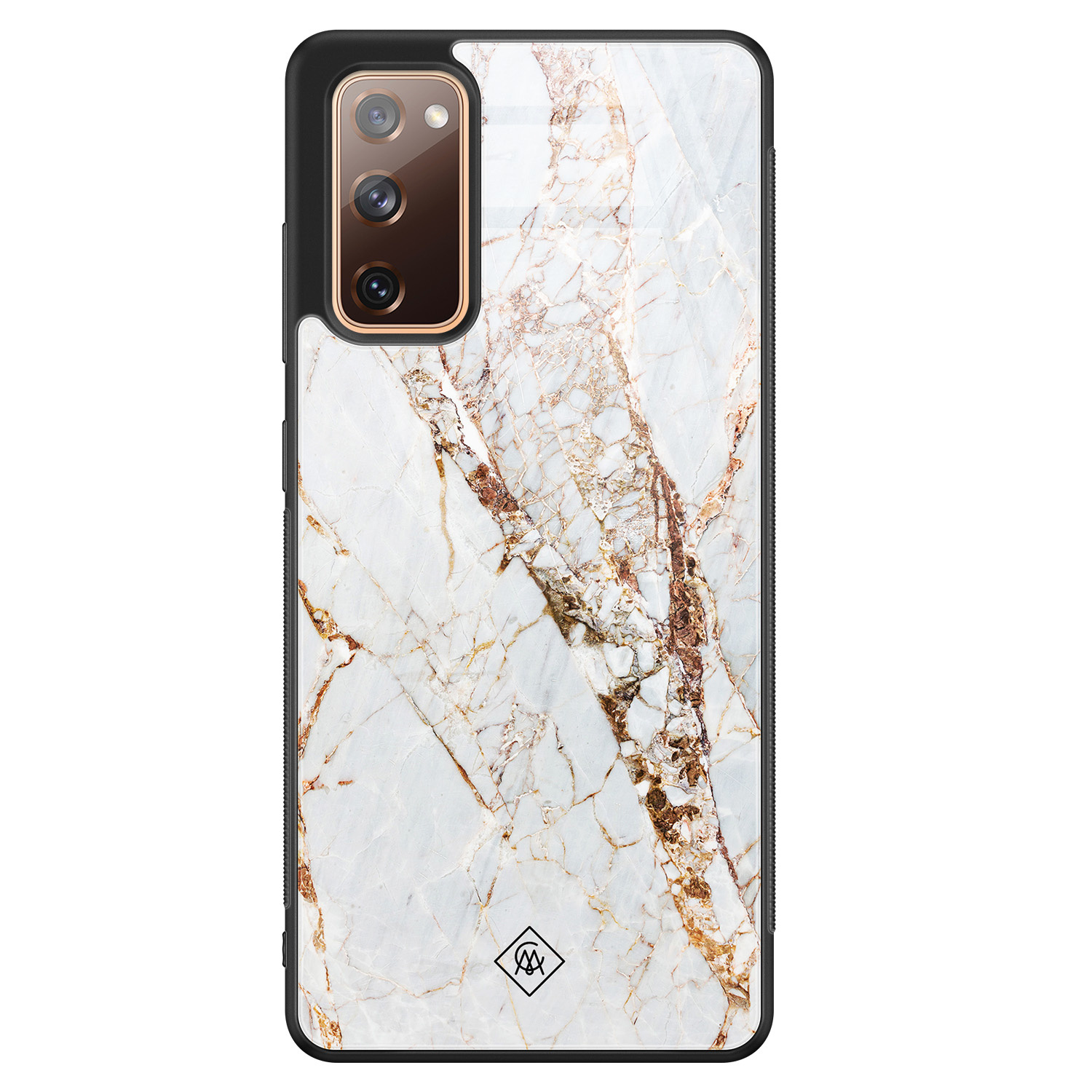 Samsung Galaxy S20 FE glazen hardcase Marmer goud