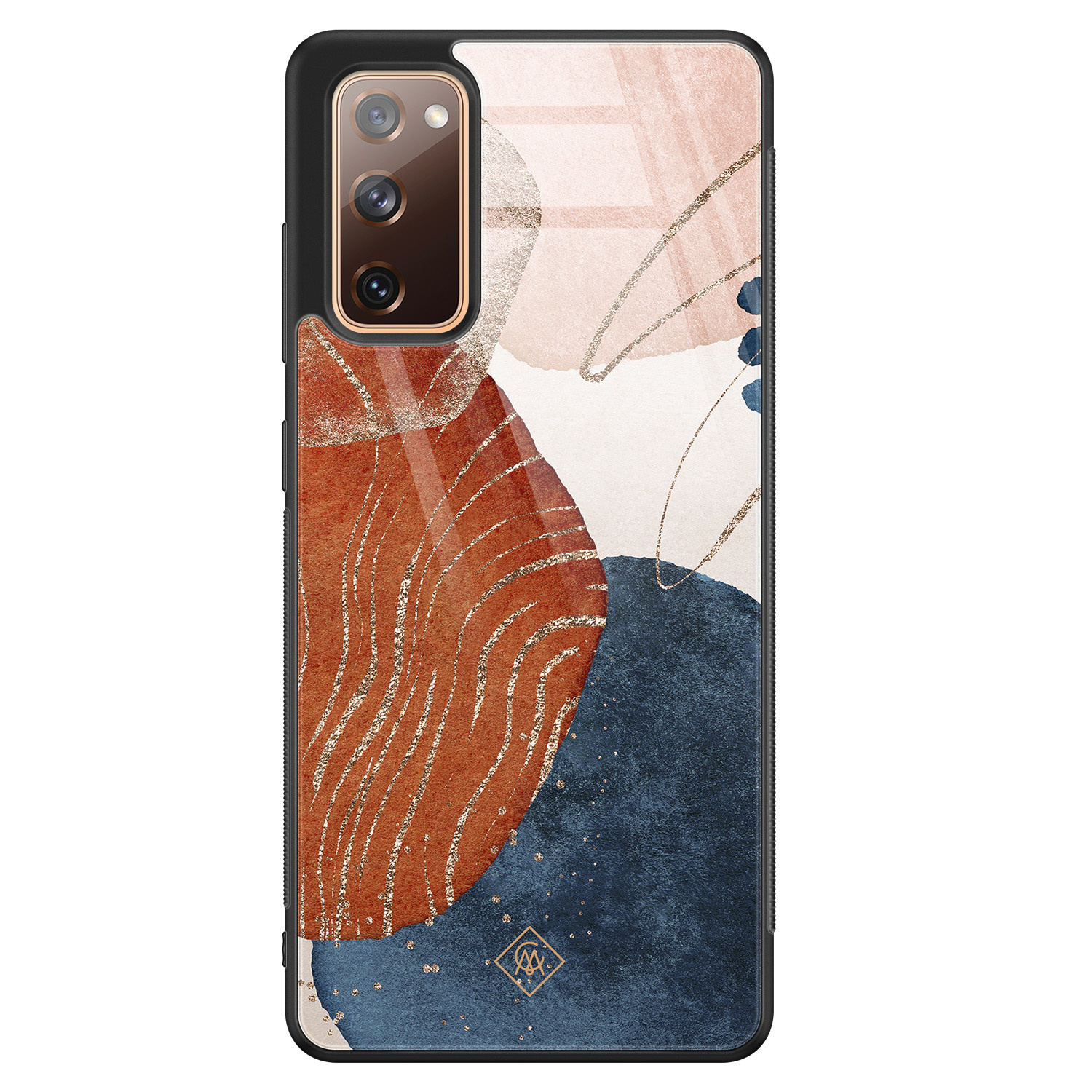 Samsung Galaxy S20 FE glazen hardcase Abstract terracotta