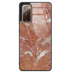 Casimoda Samsung Galaxy S20 FE glazen hardcase - Marble sunkissed