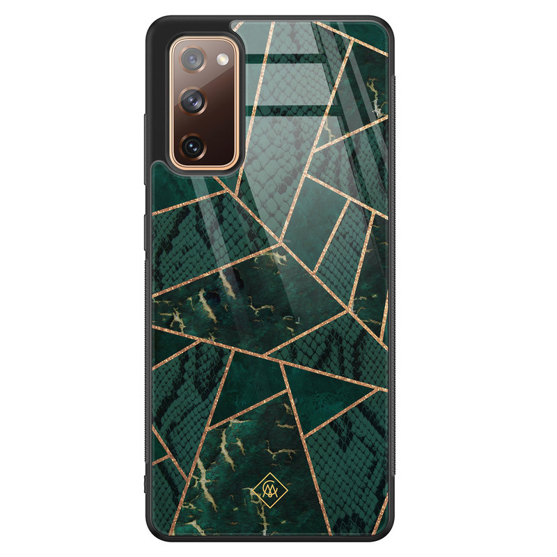 Casimoda Samsung Galaxy S20 FE glazen hardcase - Abstract groen