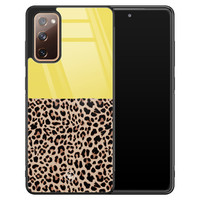 Casimoda Samsung Galaxy S20 FE glazen hardcase - Luipaard geel