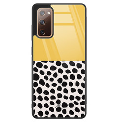 Casimoda Samsung Galaxy S20 FE glazen hardcase - Abstract geel