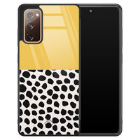 Casimoda Samsung Galaxy S20 FE glazen hardcase - Abstract geel