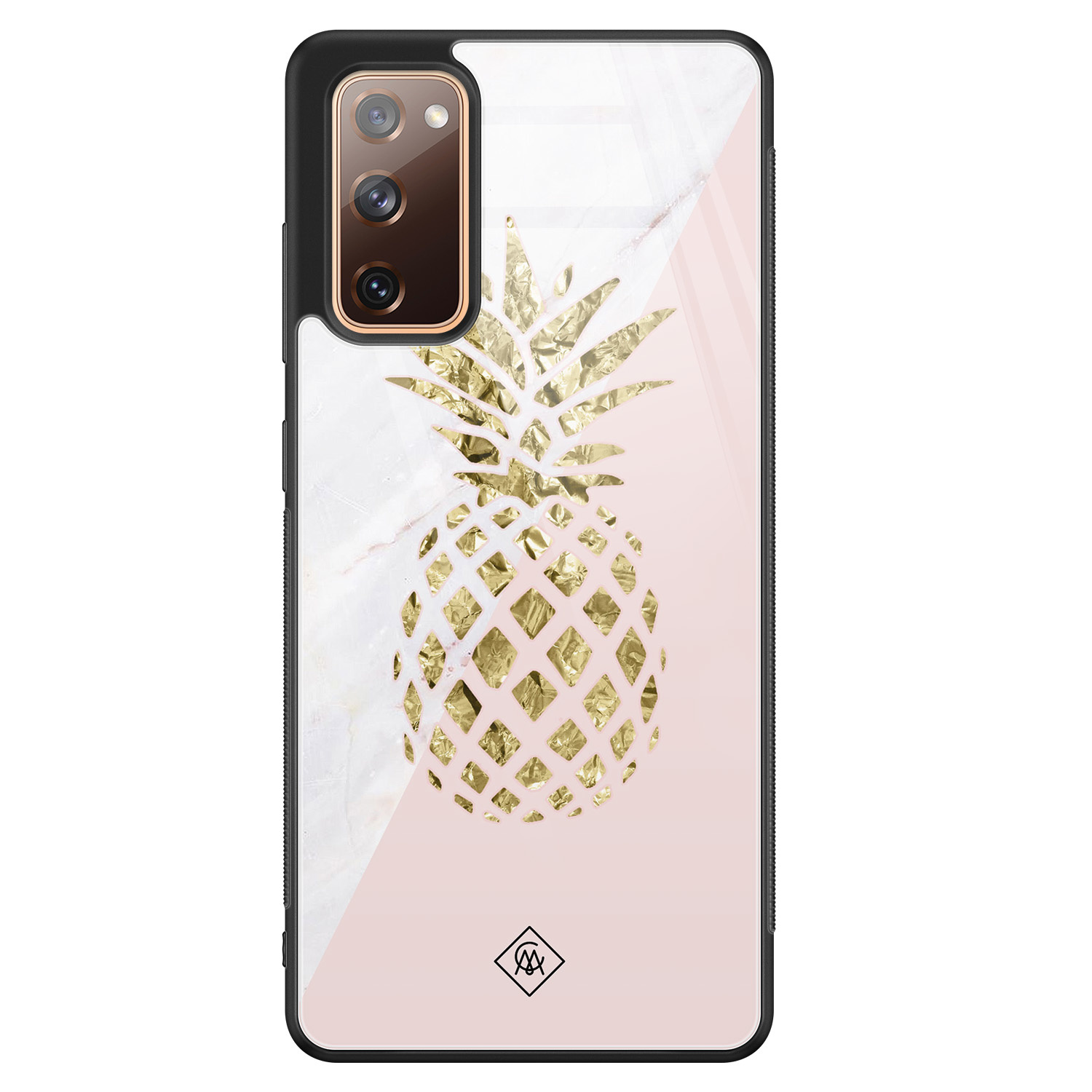 Samsung Galaxy S20 FE glazen hardcase Ananas