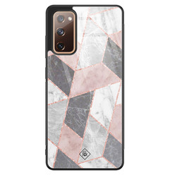 Casimoda Samsung Galaxy S20 FE glazen hardcase - Stone grid