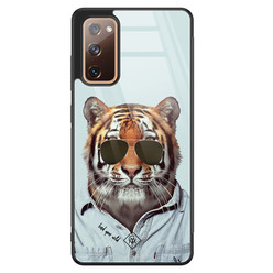 Casimoda Samsung Galaxy S20 FE glazen hardcase - Tijger wild