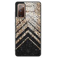 Casimoda Samsung Galaxy S20 FE glazen hardcase - Chevron luipaard