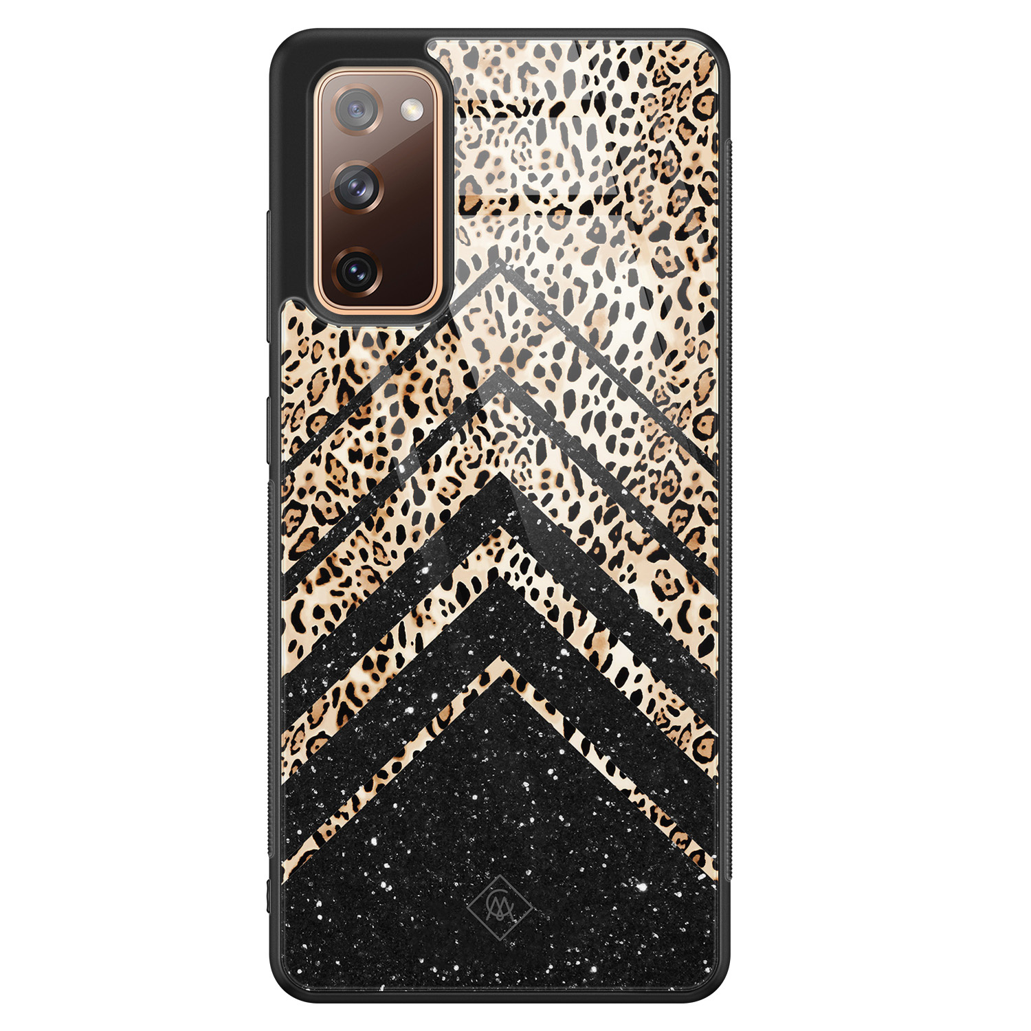 Samsung Galaxy S20 FE glazen hardcase Chevron luipaard