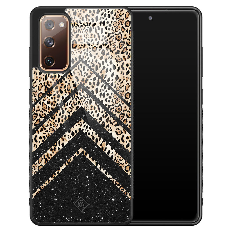 Casimoda Samsung Galaxy S20 FE glazen hardcase - Chevron luipaard