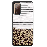 Casimoda Samsung Galaxy S20 FE glazen hardcase - Leopard lines