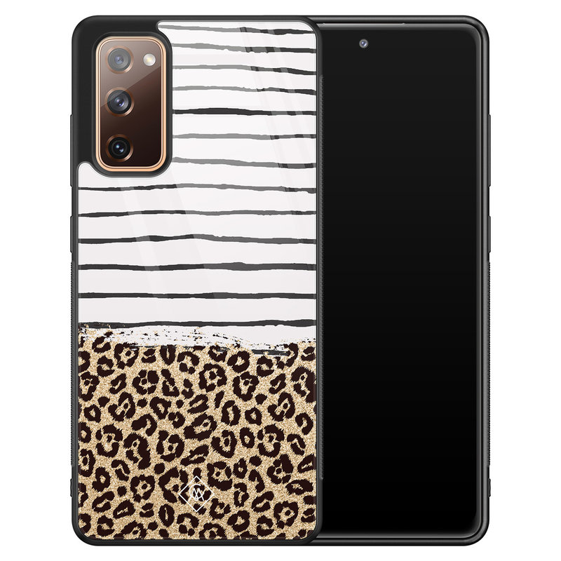 Casimoda Samsung Galaxy S20 FE glazen hardcase - Leopard lines