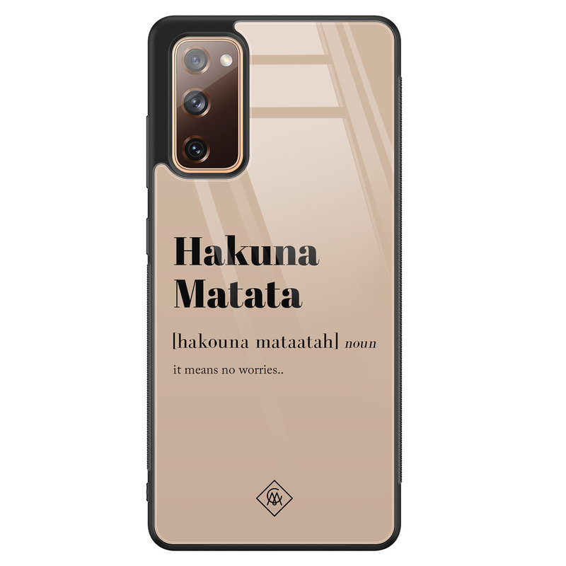 Casimoda Samsung Galaxy S20 FE glazen hardcase - Hakuna Matata