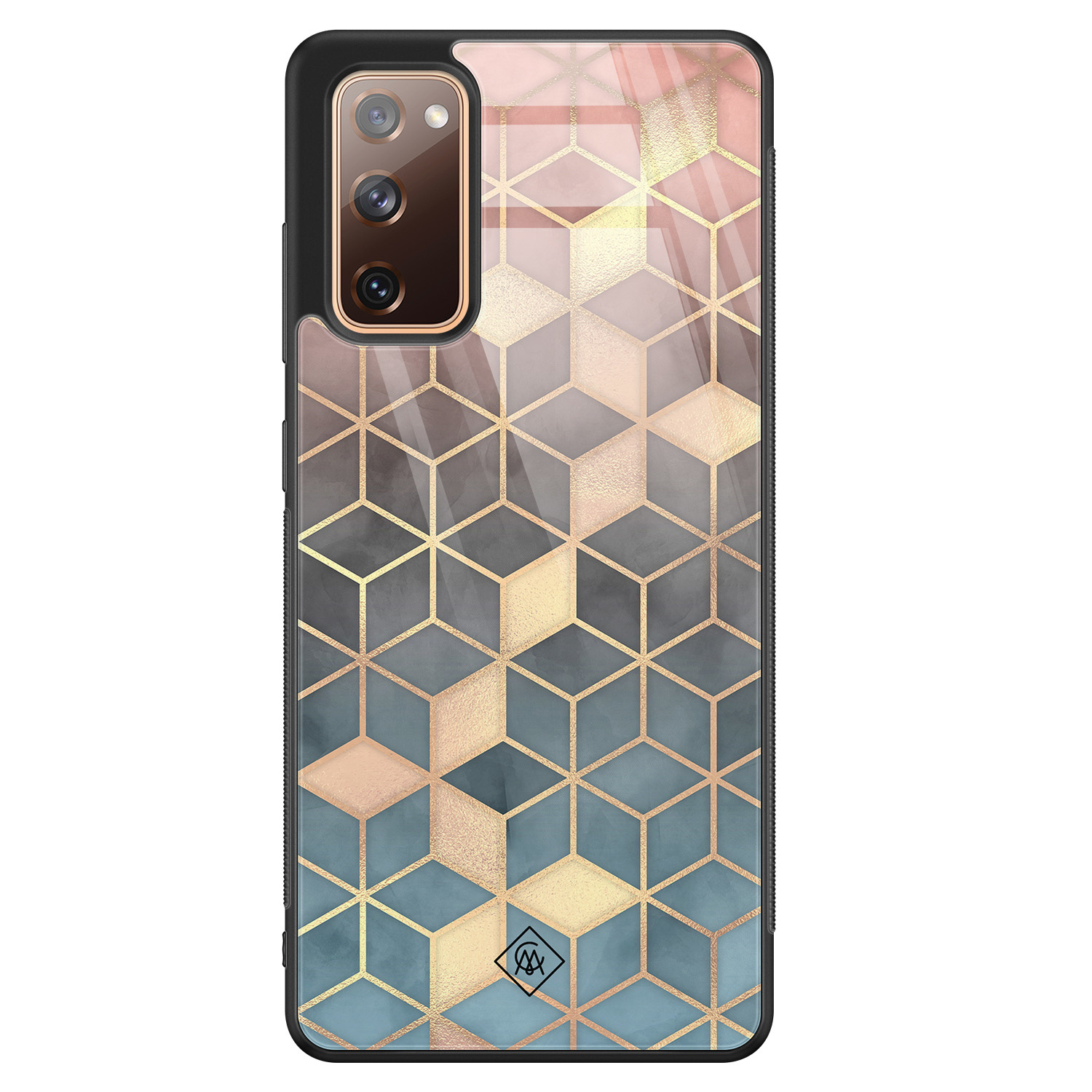 Samsung Galaxy S20 FE glazen hardcase Cubes art