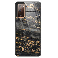 Casimoda Samsung Galaxy S20 FE glazen hardcase - Marmer grijs brons