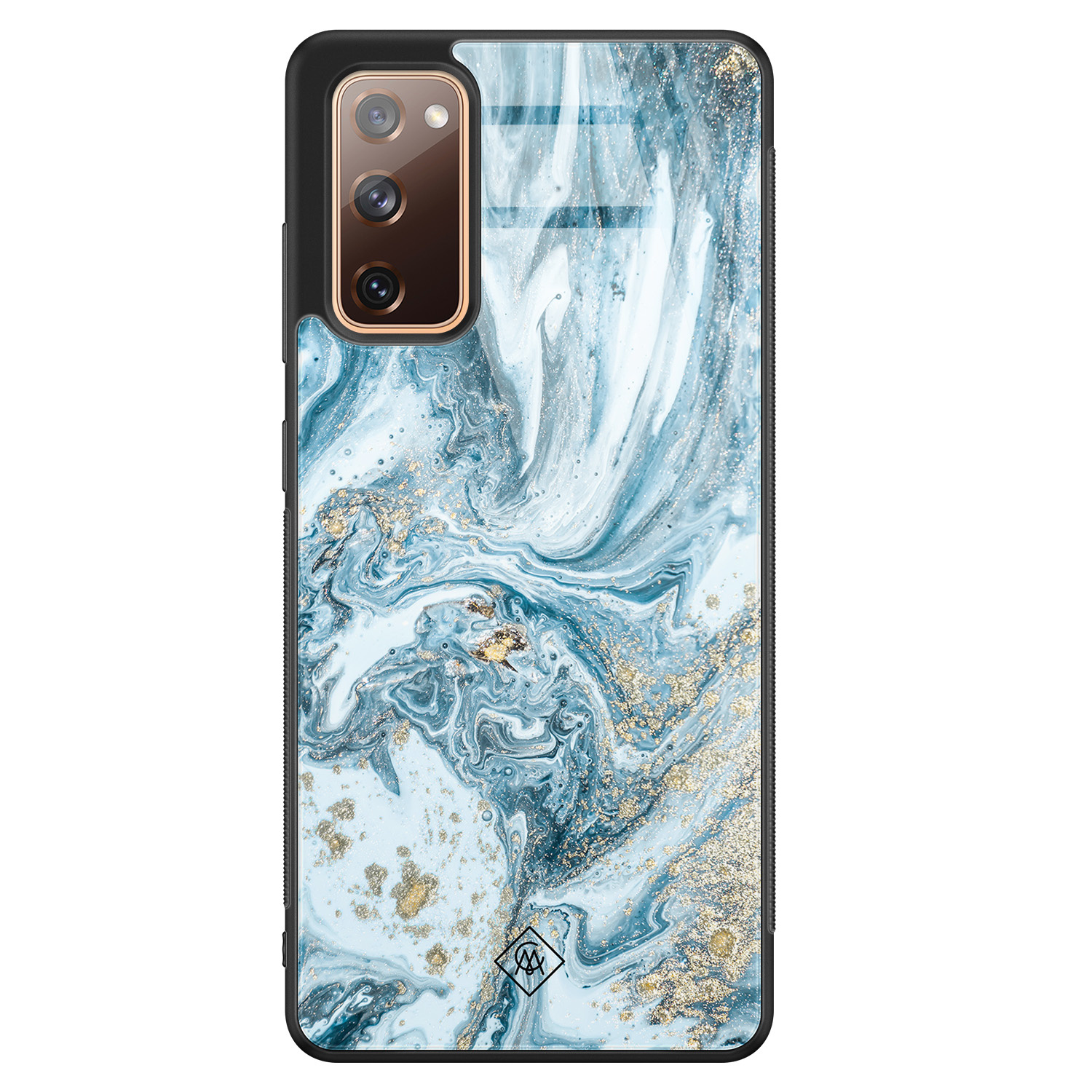 Samsung Galaxy S20 FE glazen hardcase Marble sea