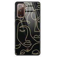 Casimoda Samsung Galaxy S20 FE glazen hardcase - Abstract faces