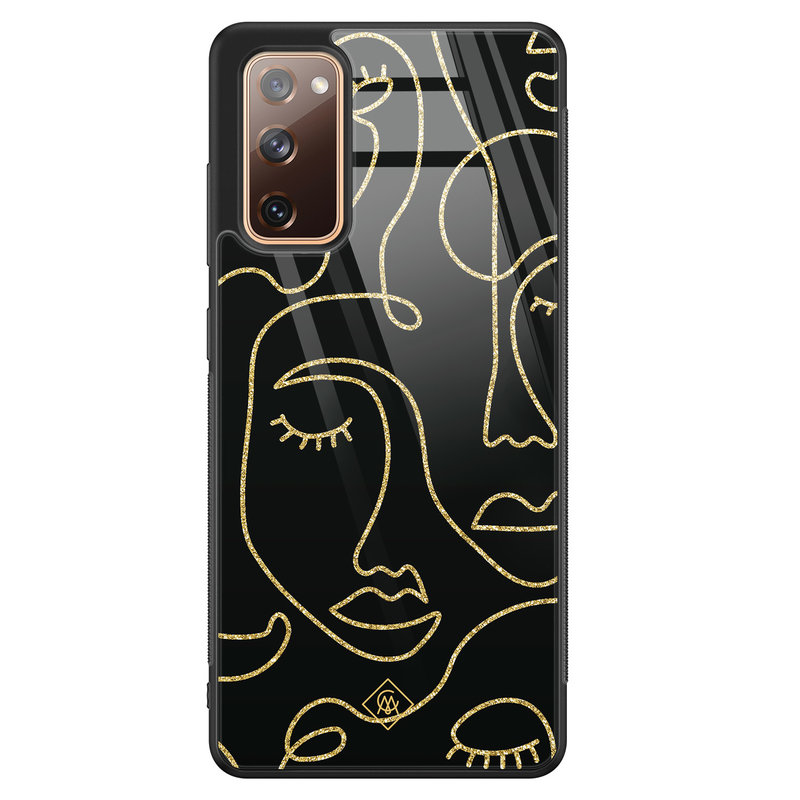 Casimoda Samsung Galaxy S20 FE glazen hardcase - Abstract faces