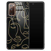 Casimoda Samsung Galaxy S20 FE glazen hardcase - Abstract faces