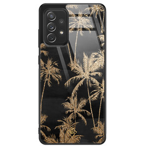 Casimoda Samsung Galaxy A52 glazen hardcase - Palmbomen