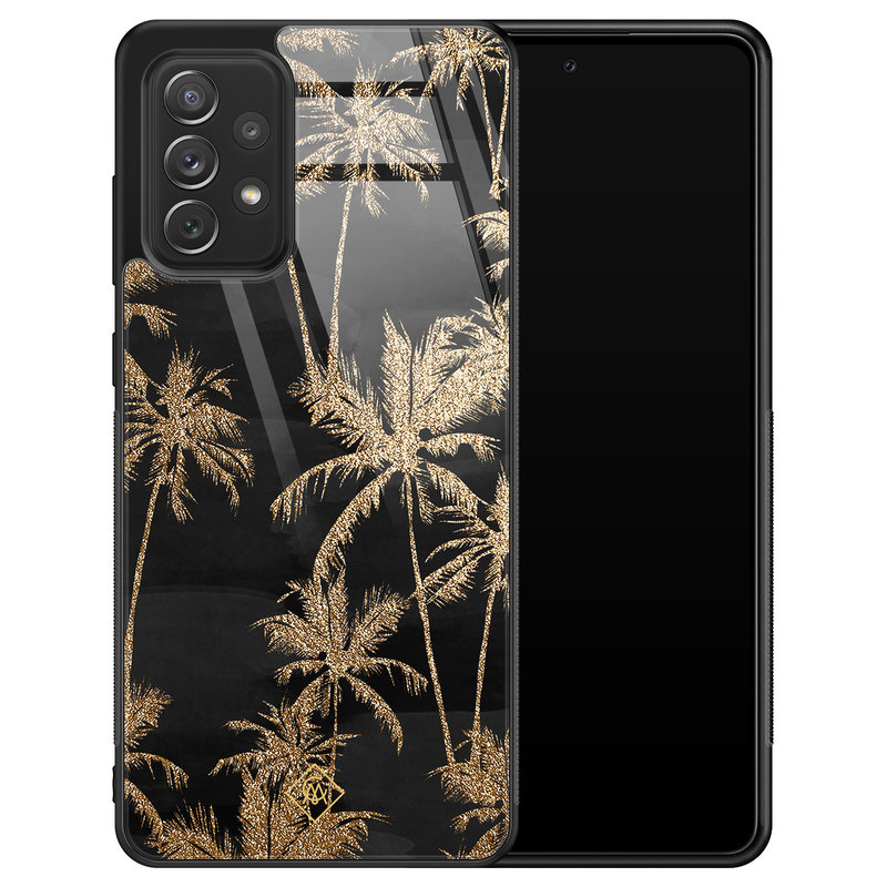 Casimoda Samsung Galaxy A52 glazen hardcase - Palmbomen